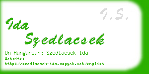 ida szedlacsek business card